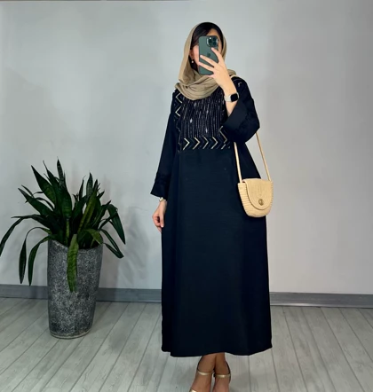 مانتو کفتان مشکی دیار