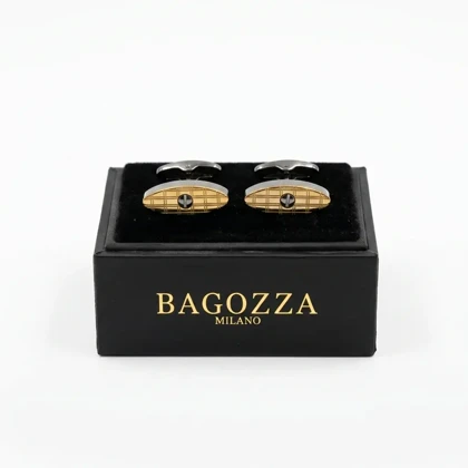دکمه سردست لاکچری طرح بیضی پیچ دار برند Bagozza