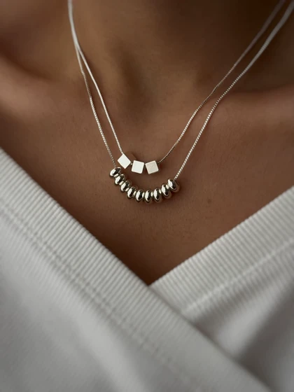 گردنبندهای آبکاری نقره مینیمال