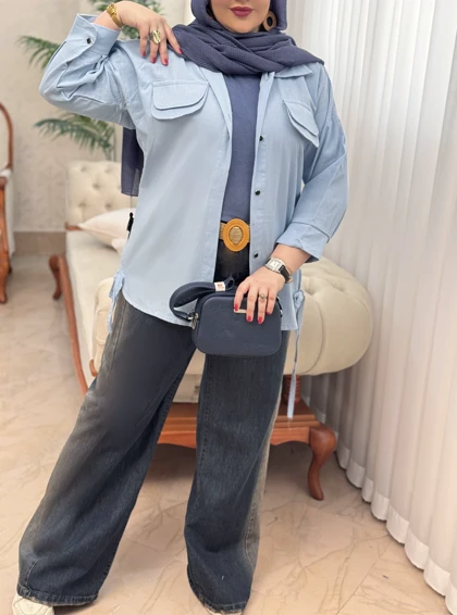 مانتو لینن بغل بندی 3084