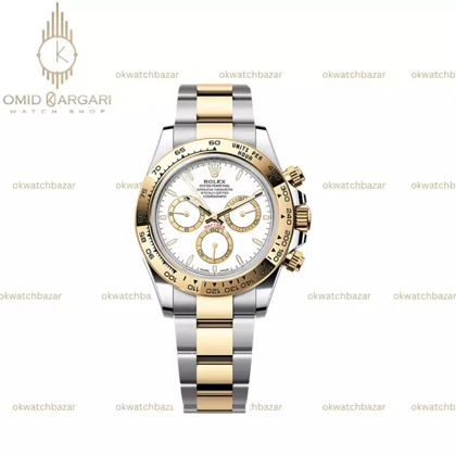 ساعت مچی رولکس دیتونا سیلورطلایی صفحه سفید Rolex Daytona