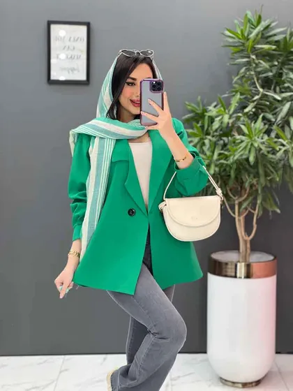 مانتو مازراتی دودکمه یقه نامتقارن