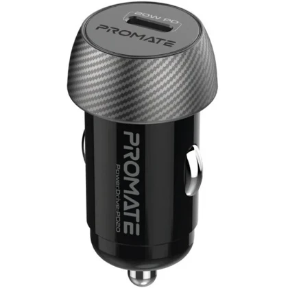 شارژر فندکی فست شارژ ماشین تایپ سی 20 وات پرومیت POWERDRIVE-PD20
