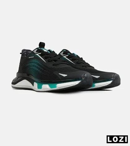 کفش کتانی ورزشی مشکی سبز Warrior Sneakers مدل 7879