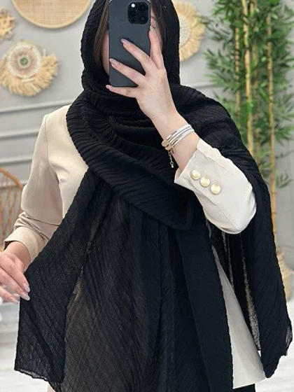 0252- شال لینن پلیسه