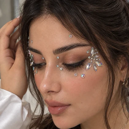 نگین چسبی تزئینی هفت رنگ ورقه ای
