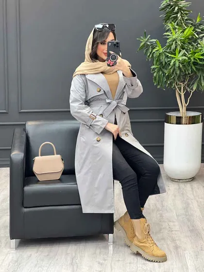 بارانی بلند ژیله دکمه