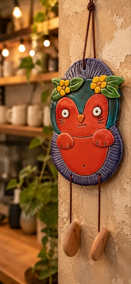 آویز سرامیک رنگی جغد
