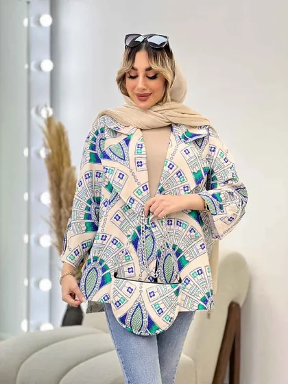 مانتو طرح دار کیف دار