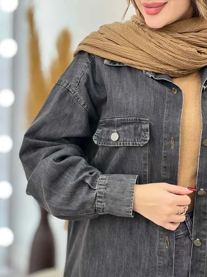 مانتو جین جیب پاکتی ناهید