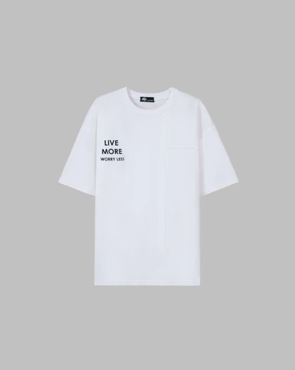 زیگ تیشرت آستین کوتاه white live more tshirt-9843