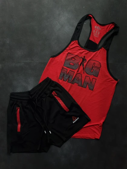 ست رکابی و شلوارک بیگ من قرمز