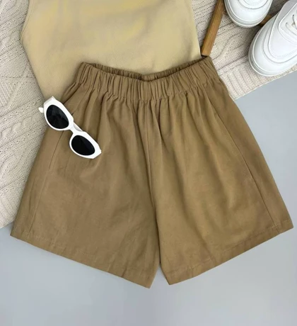 شلوارک کتان وارداتی 4 رنگ کد 3773