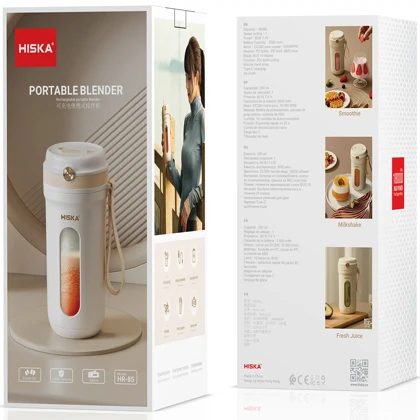میکسر و شیکر شارژی هیسکا Hiska مدل HR-85 ظرفیت 350 میلی‌لیتر