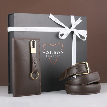 ست هدیه مردانه چرم یلسان پارلا کد KIA-KAYA-GS-024