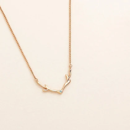 گردنبند ژوپینگ طرح شاخ گوزن با نگین