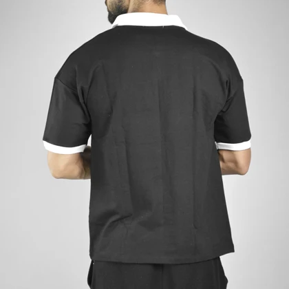 پولوشرت نیم زیپ اسپرت یوونتوس مدل CMP-Adidas-3E842 مشکی