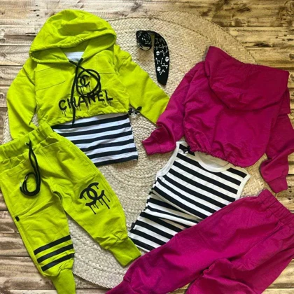 ست سه تیکه فشن وشیک برای بچه ها مدلCHANEL
