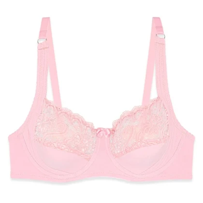 سوتین مینی مایزر دانتل فنردار صورتی Ema اما کد 3100