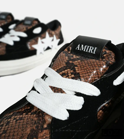 کفش اسنیکرزمشکی نارنجی سفید Amiri Stars v2 مدل 7069