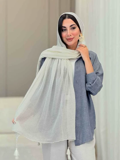 شال پلیسه منگوله‌دار شبنم