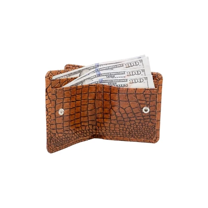 کیف پول چرم طبیعی مدل وستا عسلی