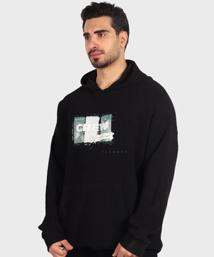 هودی مشکی طرحدار فری سایز 1455