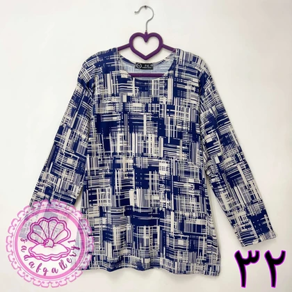 بلوز نخی پنبه‌ای آستین بلند قواره بزرگ زنانه (کالکشن 3)