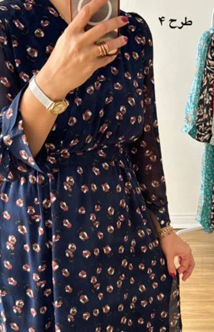 پیراهن حریر سرمه سری 21