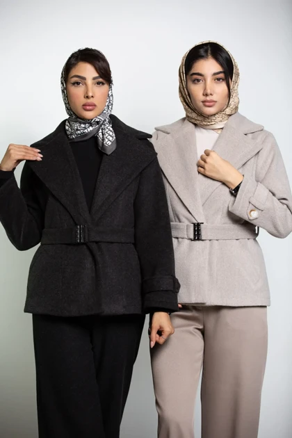 پالتو کت موهر کمربند کش