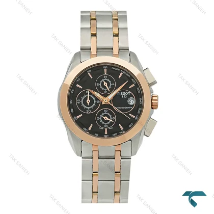 ساعت تیسوت 1853 زنانه دورنگ رزگلد صفحه مشکی Tissot-8266-L