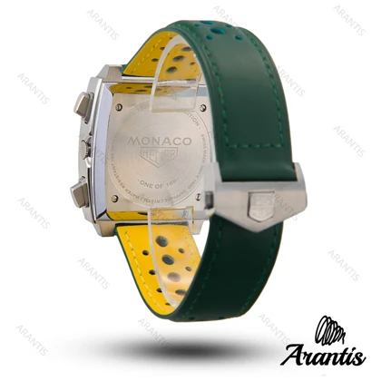 ساعت تگ هویر موناکو مردانه بند چرم سبز m-10682
