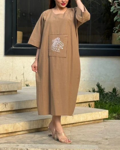 پیراهن رخ لینن گلدوزی 4003