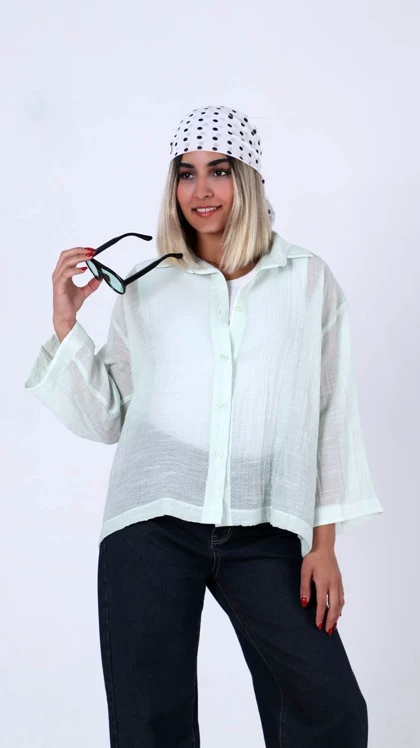 شومیز حریر شیشه ای مدل کامیلا کد 50353