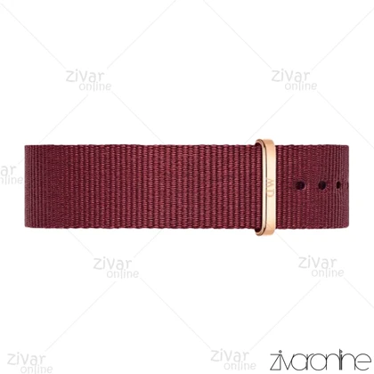 ساعت دنیل ولینگتون مردانه قاب رزگلد بند پارچه ای زرشکی 103535