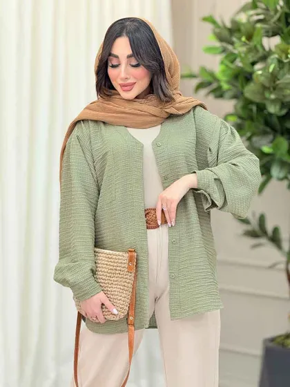 شومیز تک جیب پشت بندی