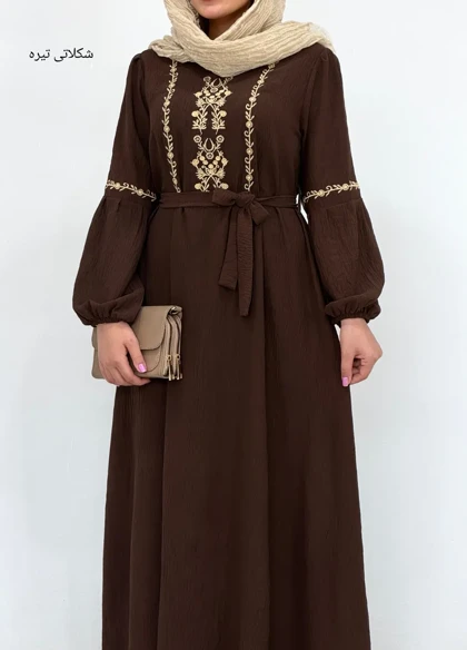 پیراهن بلند سوپرکلوش گلدوزی لعیا 1