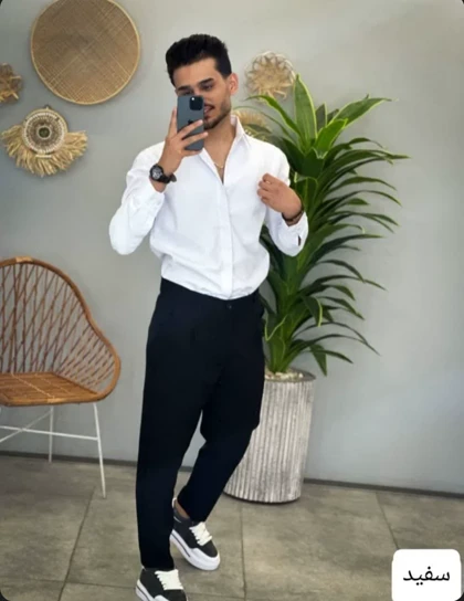 پیراهن مردانه پارچه ای ساده_کد4502