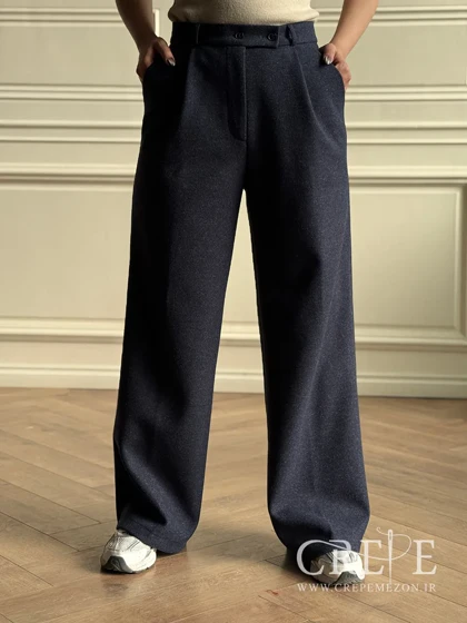 شلوار بگ پیله دار فوتر کمربند دار قد 110
