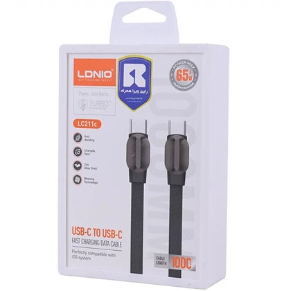 کابل تایپ سی 65 وات الدنیو LDNIO مدل LC211c یک متر