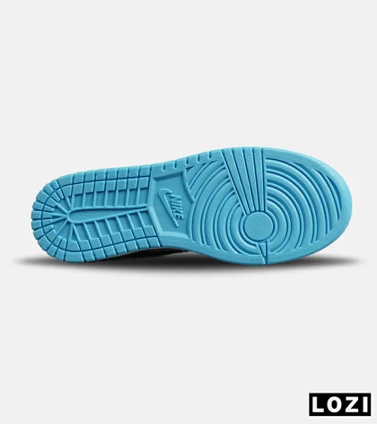 کفش کتانی ساق‌دار مردانه و زنانه مشکی سفید آبی NIKE jordan 1 مدل 7690