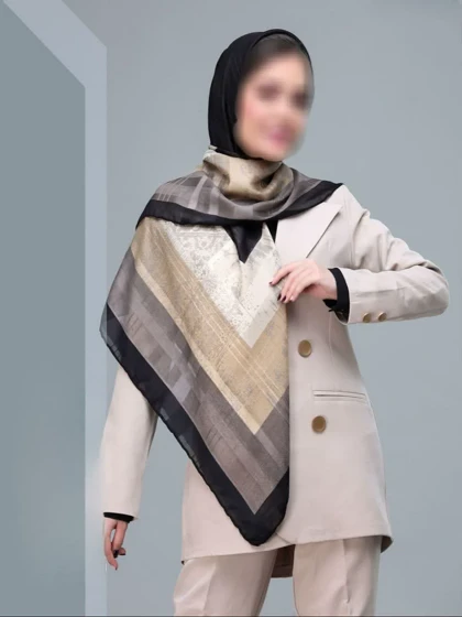 روسری نخی گارزا لبه دست دوز کد 297