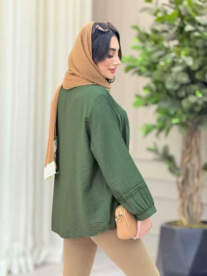 شومیز جلو چین دوخت دار