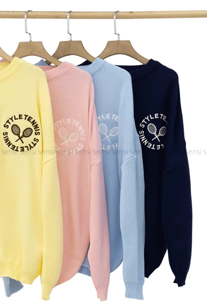 بافت یقه گرد گلدوزی تنیس کد1004903