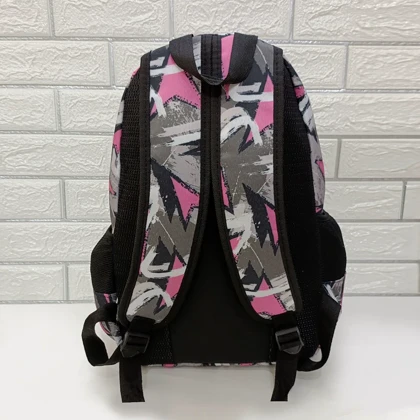 کیف مدرسه ای دخترانه مدل مثلث صورتی pink triangle با جامدادی