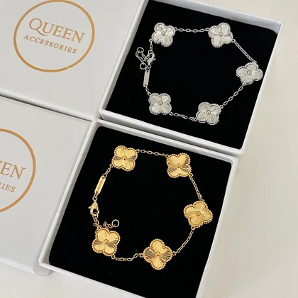 دستبند ون کلیف الحمبرا پنج گل مسترکوالیتی کد 809