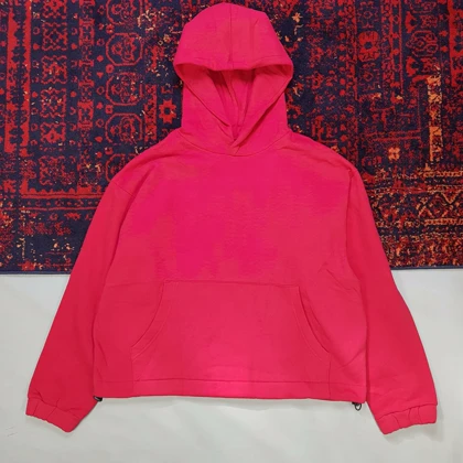 هودی قواره باکسی گرم بالا سرخابی از standard cloth کد 217