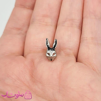 پیرسینگ گوش استیل مدل کانگورو نقره ای رنگ کد 100