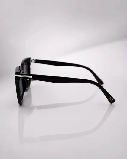 عینک آفتابی زنانه UV400 اروپایی اورسایز استات مشکی