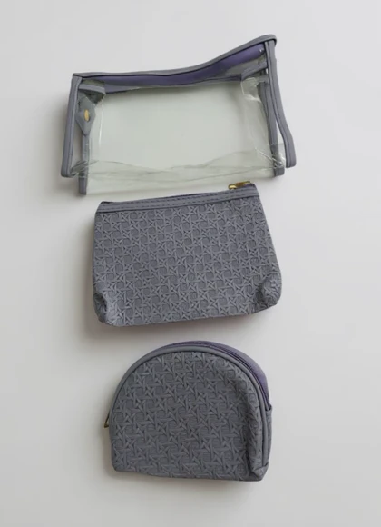 کیف لوازم آرایش و اکسسوری سه تایی در چهار رنگ